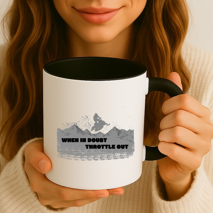 When In Doubt Throttle Out Snowmobiling Mug