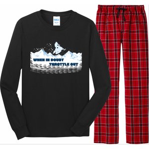 When In Doubt Throttle Out Snowmobiling Long Sleeve Pajama Set