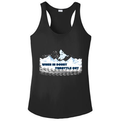 When In Doubt Throttle Out Snowmobiling Ladies PosiCharge Competitor Racerback Tank
