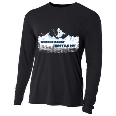 When In Doubt Throttle Out Snowmobiling Cooling Performance Long Sleeve Crew