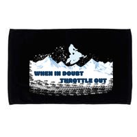 When In Doubt Throttle Out Snowmobiling Microfiber Hand Towel