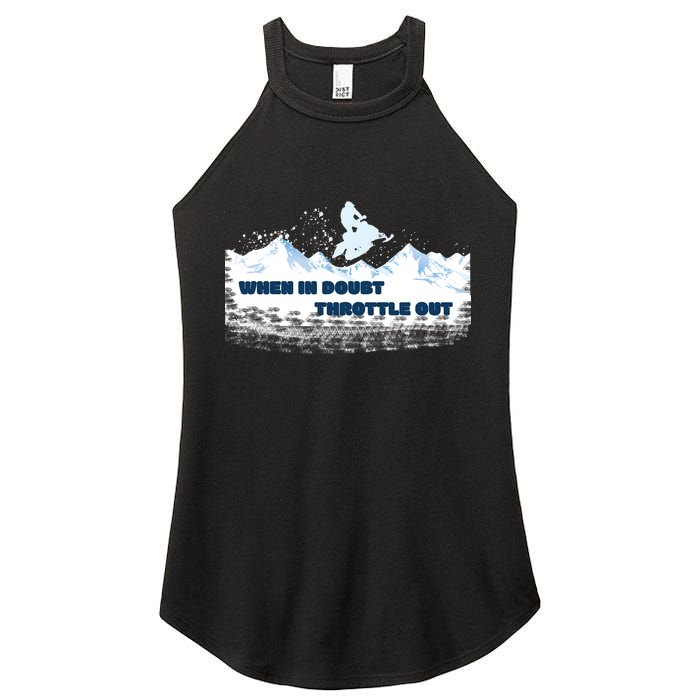 When In Doubt Throttle Out Snowmobiling Women's Perfect Tri Rocker Tank