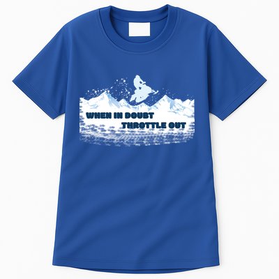 When In Doubt Throttle Out Snowmobiling Tall T-Shirt