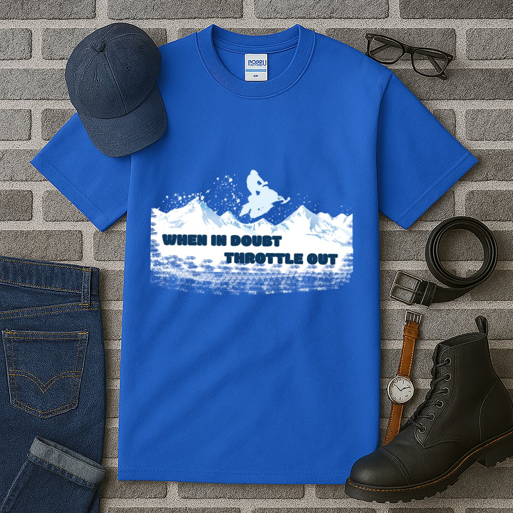 When In Doubt Throttle Out Snowmobiling Tall T-Shirt