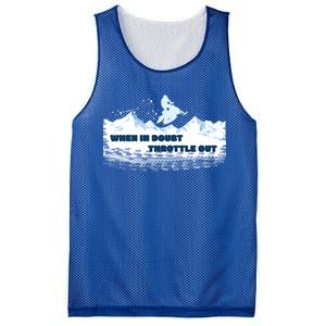 When In Doubt Throttle Out Snowmobiling Mesh Reversible Basketball Jersey Tank