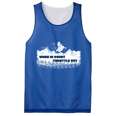 When In Doubt Throttle Out Snowmobiling Mesh Reversible Basketball Jersey Tank