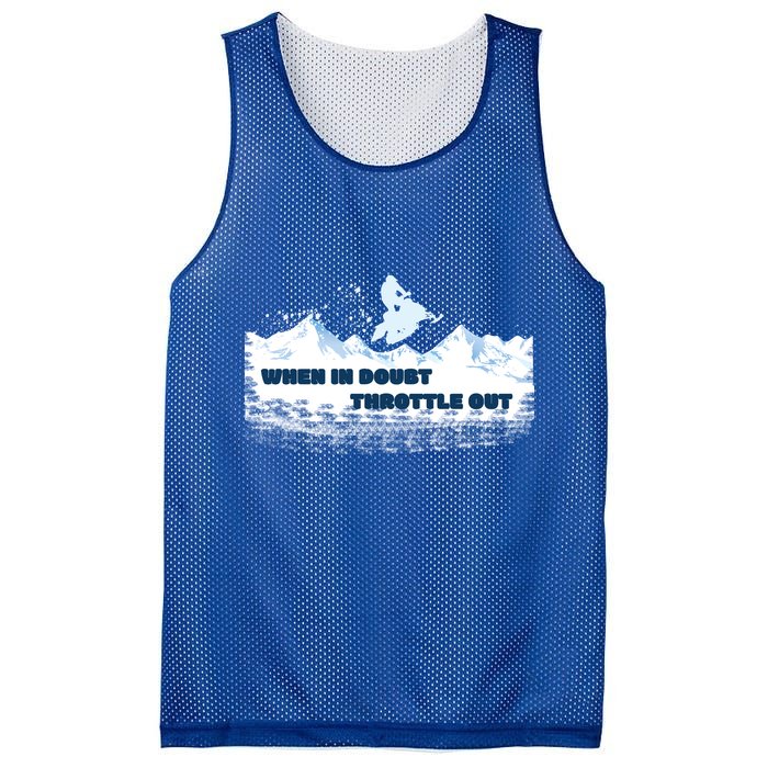 When In Doubt Throttle Out Snowmobiling Mesh Reversible Basketball Jersey Tank
