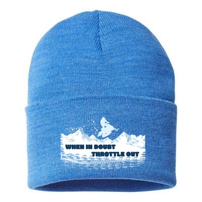 When In Doubt Throttle Out Snowmobiling Sustainable Knit Beanie
