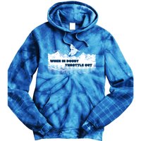 When In Doubt Throttle Out Snowmobiling Tie Dye Hoodie