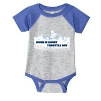 When In Doubt Throttle Out Snowmobiling Infant Baby Jersey Bodysuit