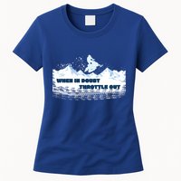 When In Doubt Throttle Out Snowmobiling Womens T-Shirt