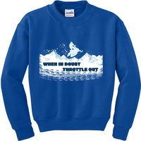 When In Doubt Throttle Out Snowmobiling Kids Sweatshirt