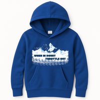 When In Doubt Throttle Out Snowmobiling Kids Hoodie