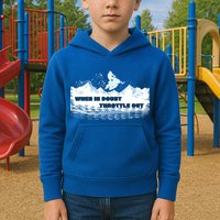 When In Doubt Throttle Out Snowmobiling Kids Hoodie