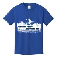 When In Doubt Throttle Out Snowmobiling Kids T-Shirt
