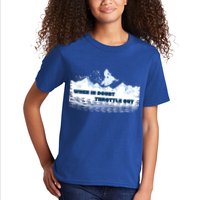 When In Doubt Throttle Out Snowmobiling Kids T-Shirt