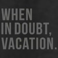 When in Doubt, Vacation Funny 7 Panel Mesh Trucker Snapback Hat