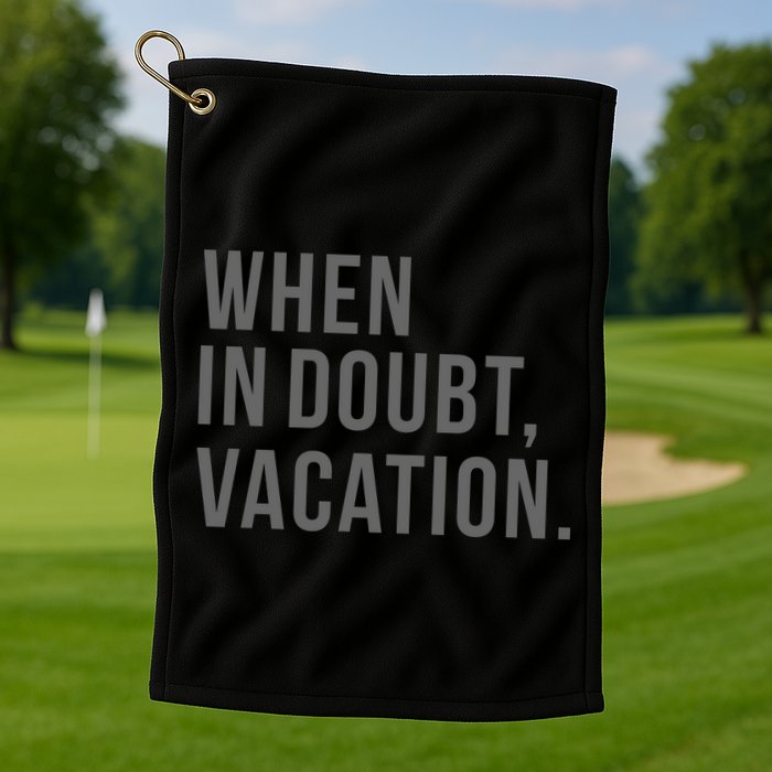 When in Doubt, Vacation Funny Golf Towel