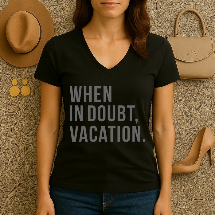 When in Doubt, Vacation Funny Women's V-Neck T-Shirt