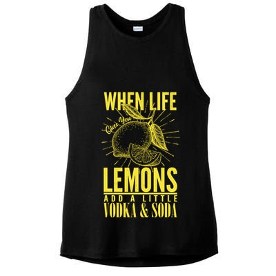 When Life Gives You Lemons Add Vodka and Soda Ladies PosiCharge Tri-Blend Wicking Tank