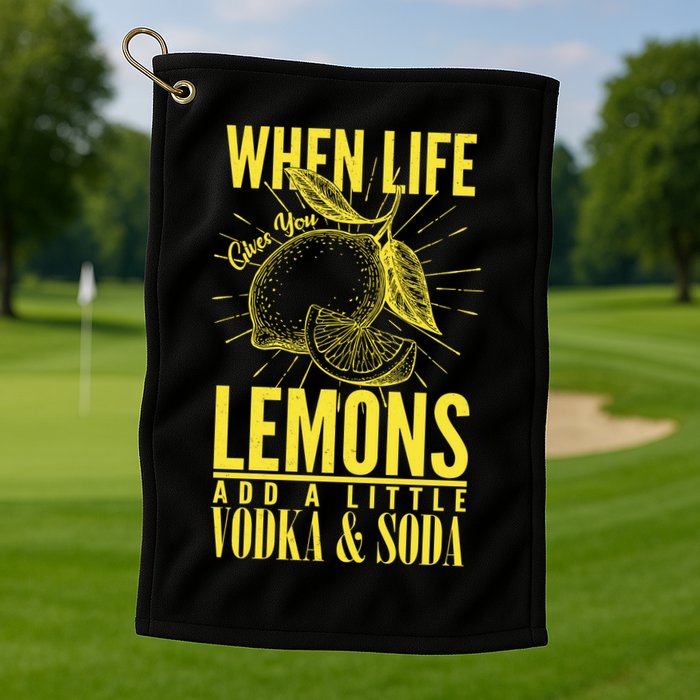 When Life Gives You Lemons Add Vodka and Soda Golf Towel