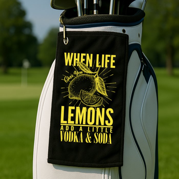 When Life Gives You Lemons Add Vodka and Soda Golf Towel