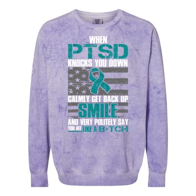 When PTSD Knock You Down Colorblast Crewneck Sweatshirt