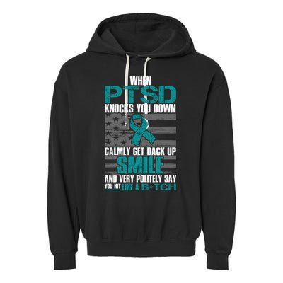 When PTSD Knock You Down Garment-Dyed Fleece Hoodie