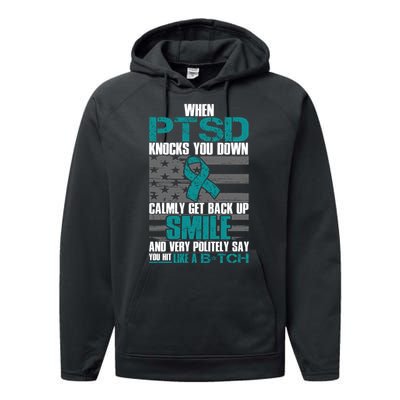 When PTSD Knock You Down Performance Fleece Hoodie