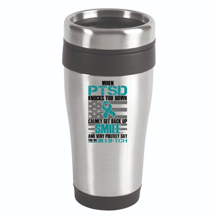 When PTSD Knock You Down 16oz Travel Tumbler