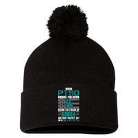 When PTSD Knock You Down Pom Pom 12in Knit Beanie