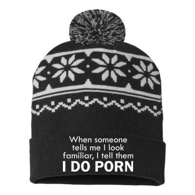 When Someone Tells Me I look Familiar I Tell The I Do Porn USA-Made Snowflake Beanie