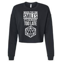When The DM Smiles It's Already Too Late Cropped Pullover Crew