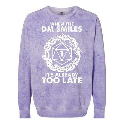 When The DM Smiles It's Already Too Late DND Colorblast Crewneck Sweatshirt