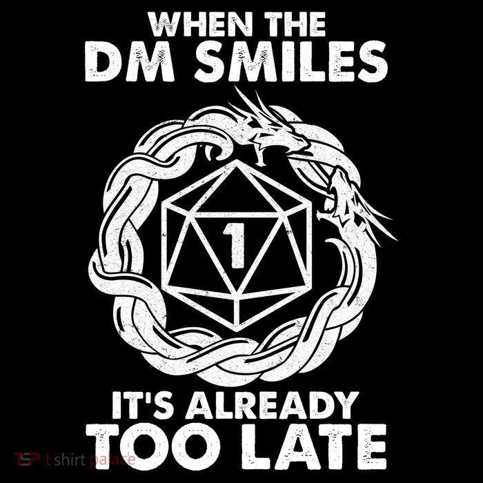 When The DM Smiles It's Already Too Late DND Dry Zone Grid Polo