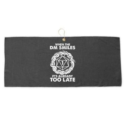 When The DM Smiles It's Already Too Late DND Large Microfiber Waffle Golf Towel