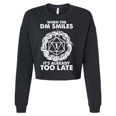 When The DM Smiles It's Already Too Late DND Cropped Pullover Crew