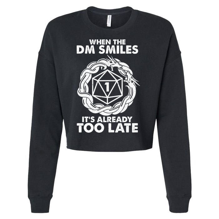 When The DM Smiles It's Already Too Late DND Cropped Pullover Crew