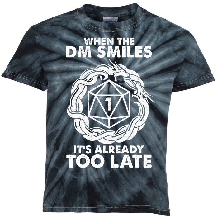 When The DM Smiles It's Already Too Late DND Kids Tie-Dye T-Shirt