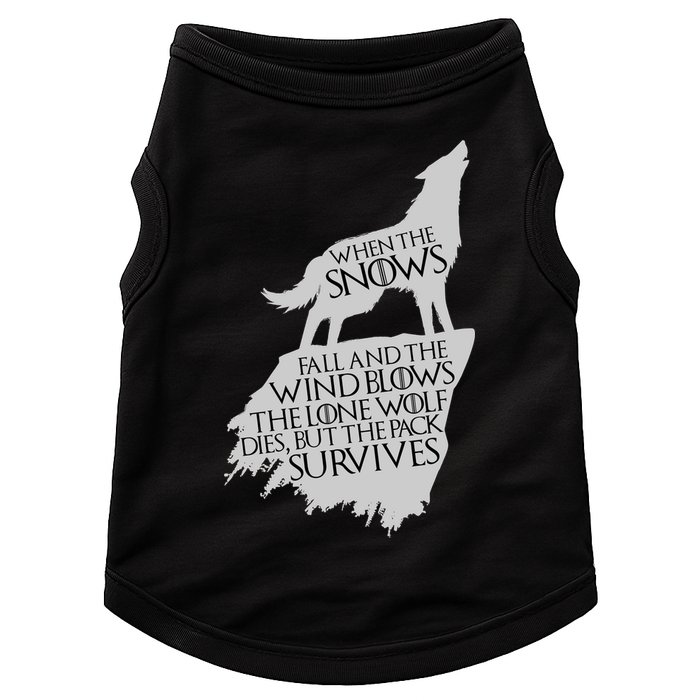 When The Snows Fall The Lone Wolf Dies, But the Pack Survives Doggie Tank