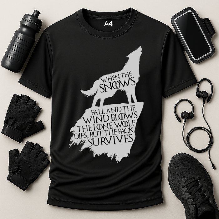 When The Snows Fall The Lone Wolf Dies, But the Pack Survives Cooling Performance Crew T-Shirt