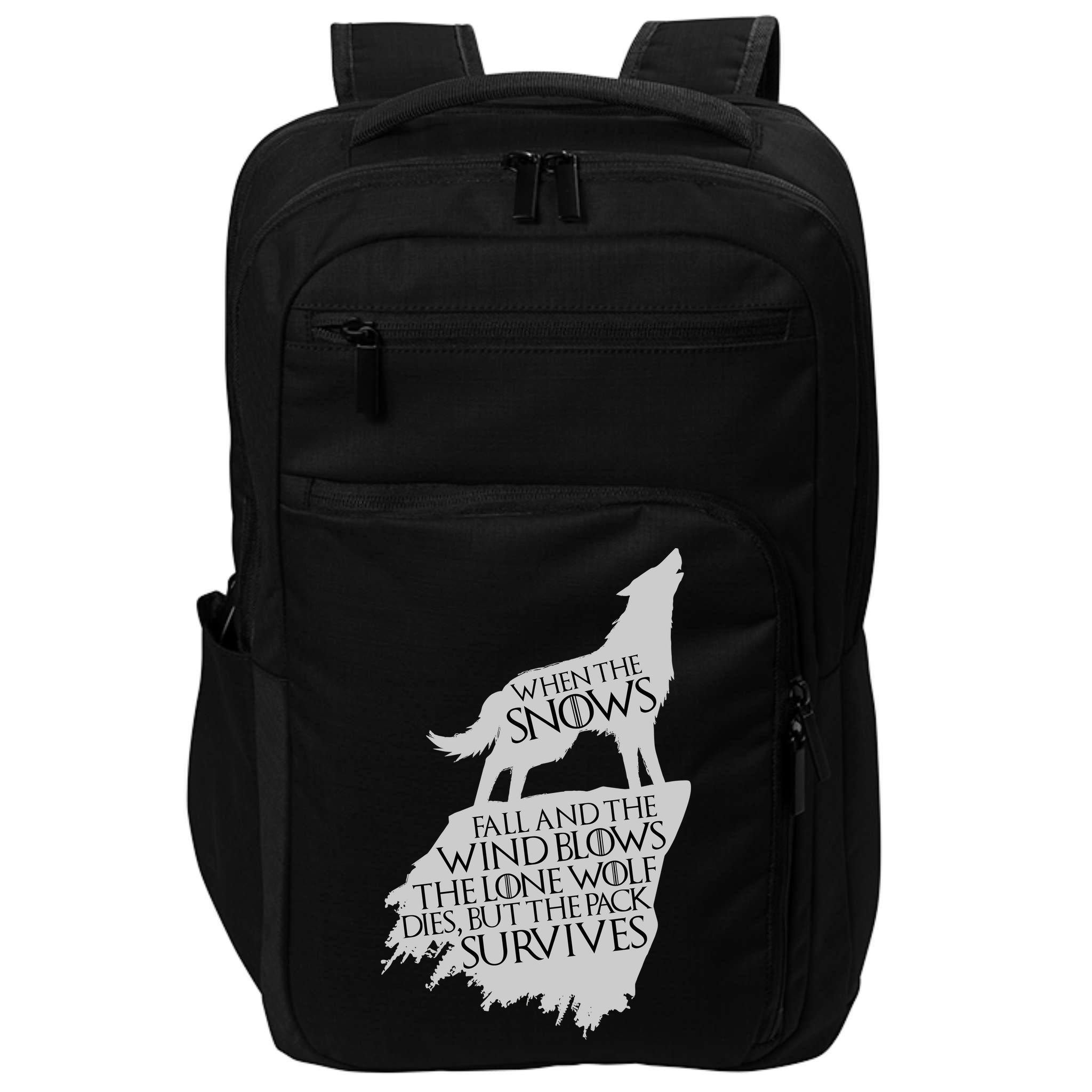 When The Snows Fall The Lone Wolf Dies, But the Pack Survives Impact Tech Backpack