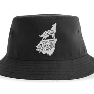 When The Snows Fall The Lone Wolf Dies, But the Pack Survives Sustainable Bucket Hat