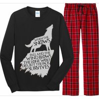 When The Snows Fall The Lone Wolf Dies, But the Pack Survives Long Sleeve Pajama Set