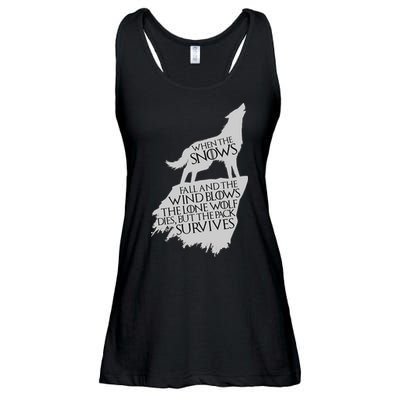 When The Snows Fall The Lone Wolf Dies, But the Pack Survives Ladies Essential Flowy Tank