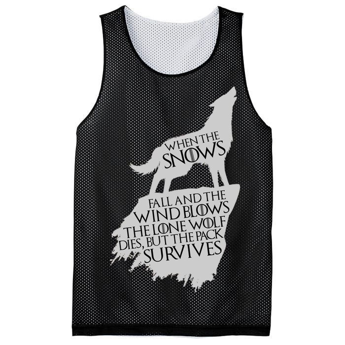 When The Snows Fall The Lone Wolf Dies, But the Pack Survives Mesh Reversible Basketball Jersey Tank