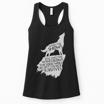 When The Snows Fall The Lone Wolf Dies, But the Pack Survives Womens Tank Top