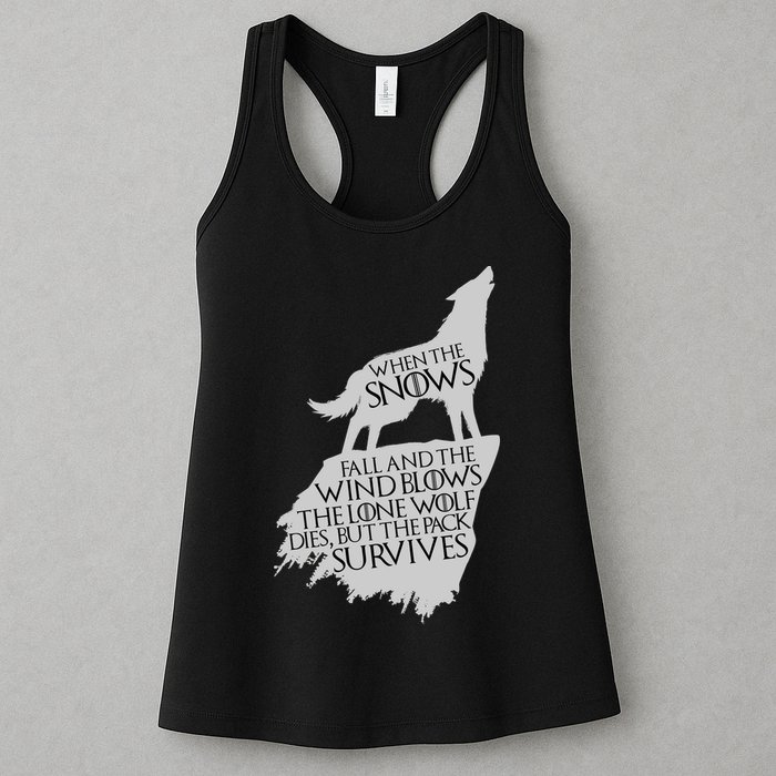 When The Snows Fall The Lone Wolf Dies, But the Pack Survives Womens Tank Top