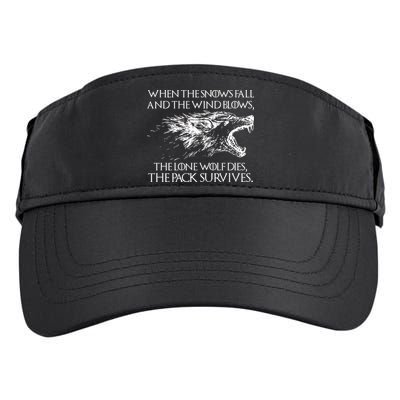 When The Snows Fall The Lone Wolf Dies But the Pack Survives Logo Adult Drive Performance Visor
