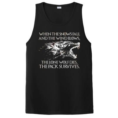 When The Snows Fall The Lone Wolf Dies But the Pack Survives Logo PosiCharge Competitor Tank